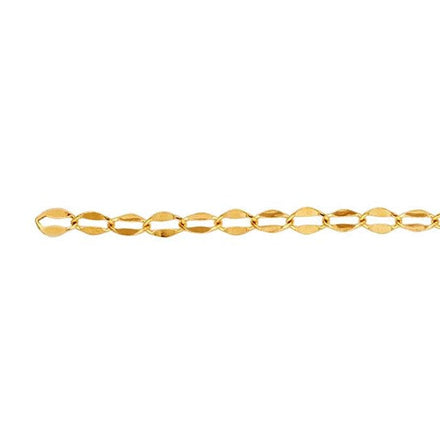 Robyn Permanent Jewelry Chain, Dapped Cable Design, Oval Links, Available in Gold Options