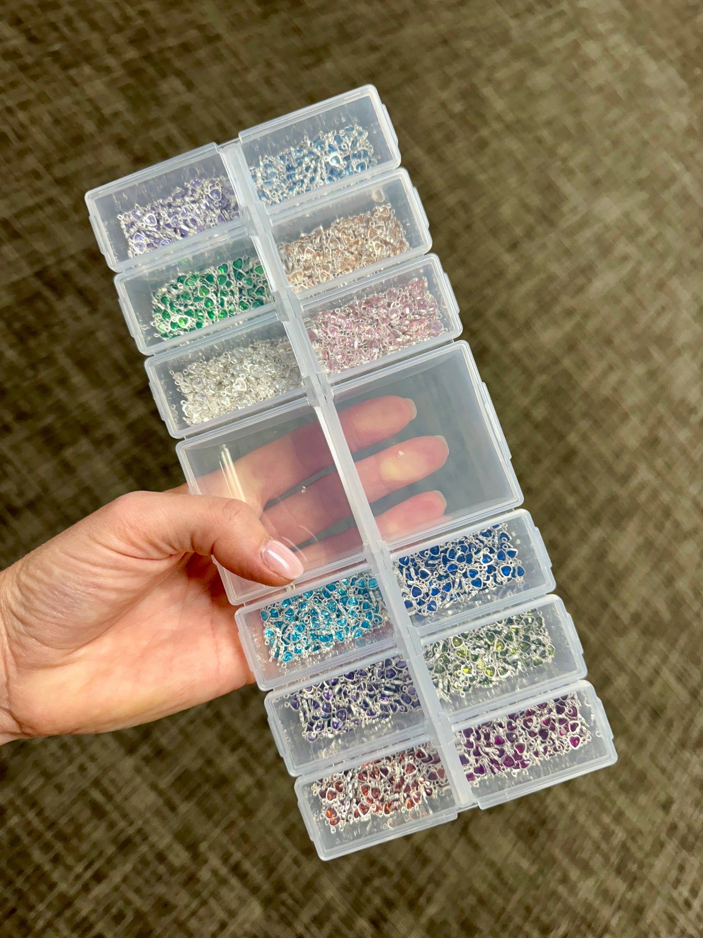 Luxe Heart Birthstone Connectors - Sterling Silver - B39S - Luxe Colors