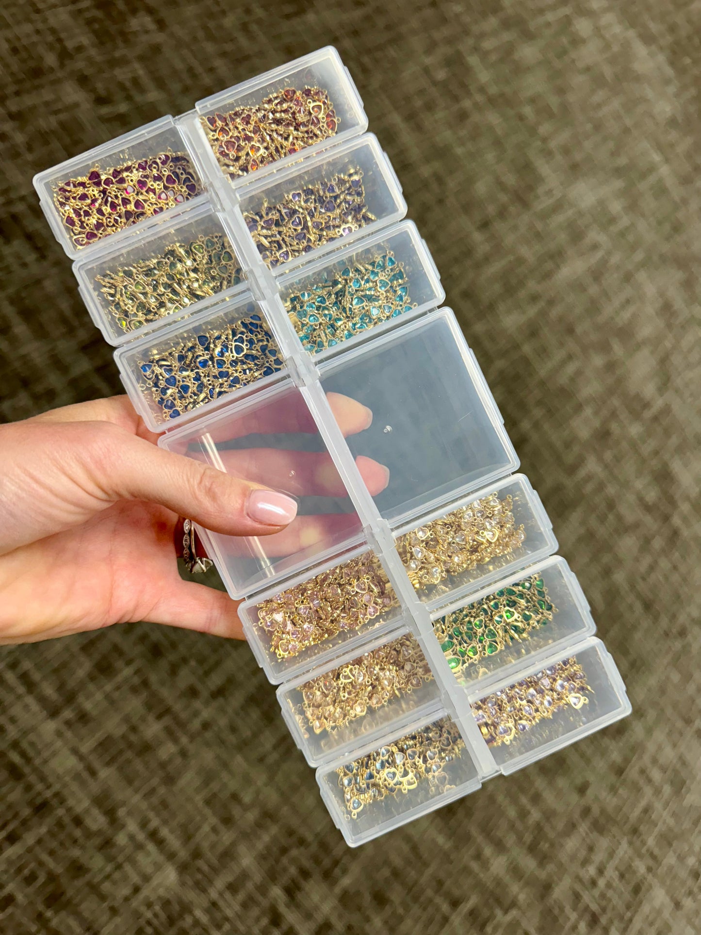 Luxe Heart Birthstone Connectors - Gold Filled - B39G - Luxe Colors