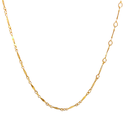 Brittany Permanent Jewelry Chain, Dapped Bar Design, Bar with Small Links, Available in Gold Filled and Silver