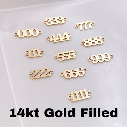 Angel Number Connectors - Gold Filled - L34G