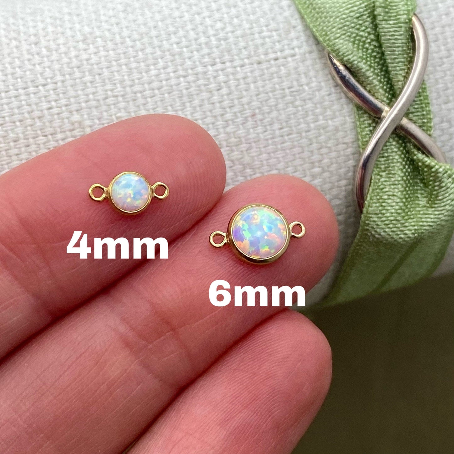 Blue Opal Connectors 6mm - 2 Pack - B20