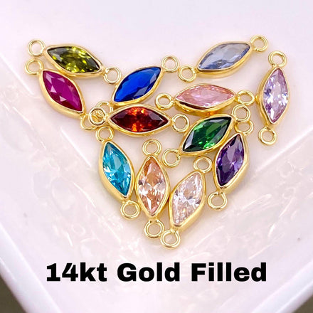 Luxe Marquise Birthstone Connectors - Gold Filled - B34G - Luxe Colors