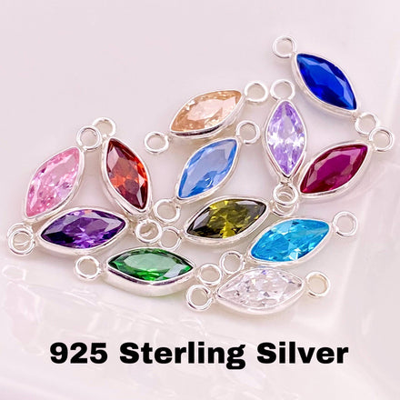 Luxe Marquise Birthstone Connectors - Sterling Silver - B34S - Luxe Colors