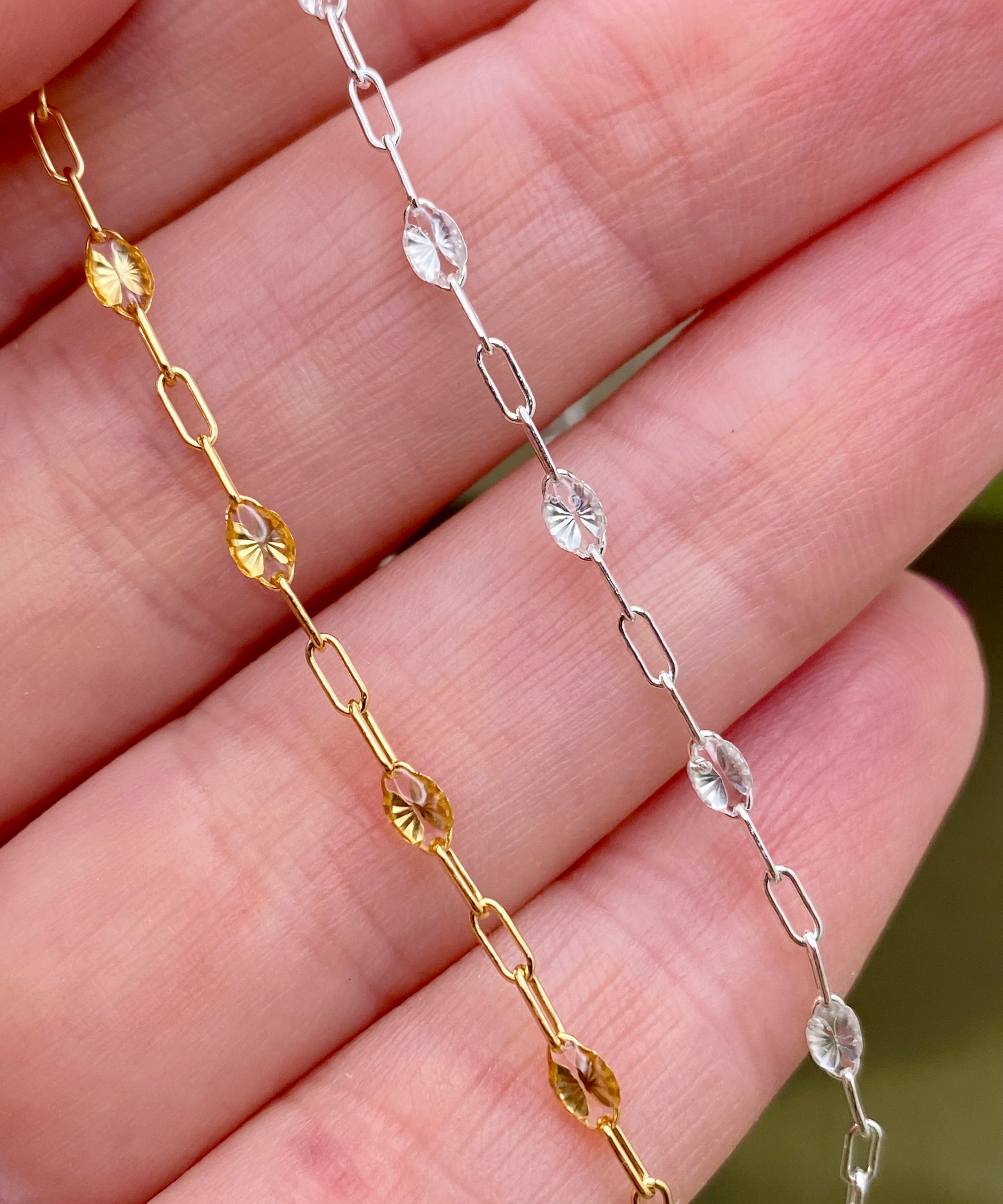 Clear Enamel Chain - Sunburst - E29