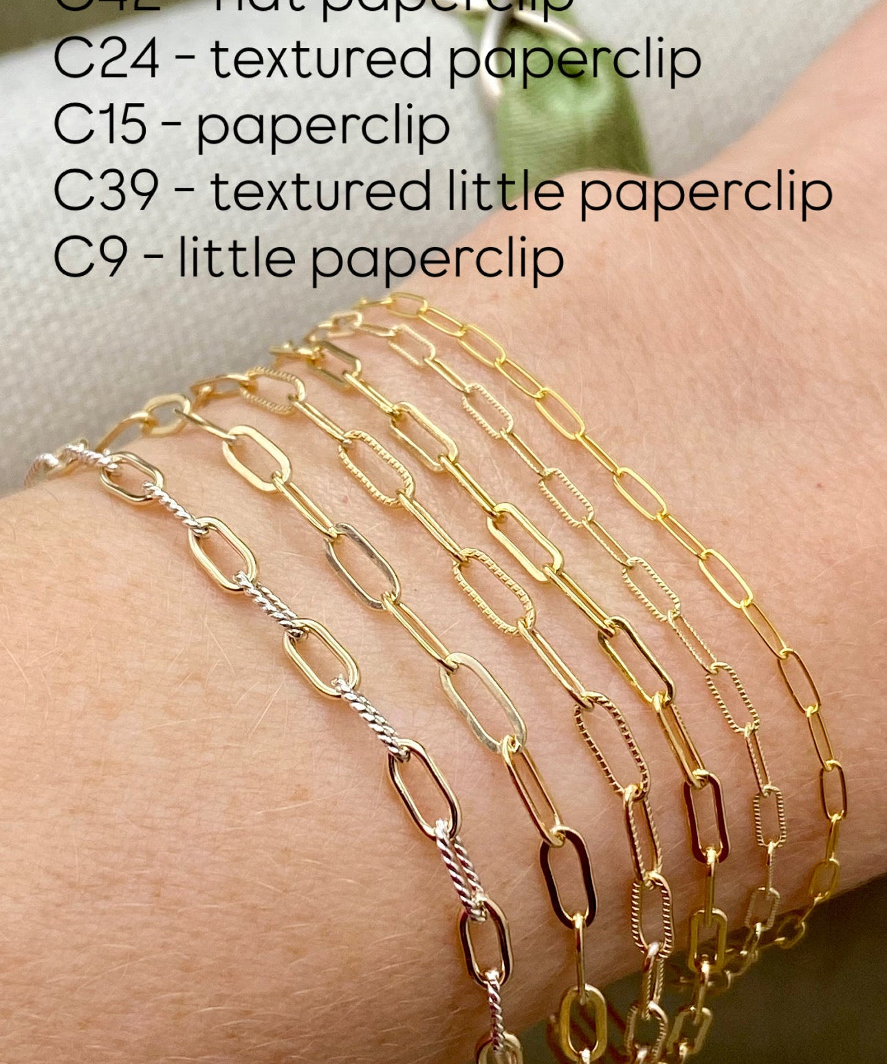 Textured Little Paperclip Chain 1.8mm - C39