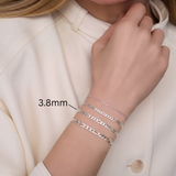 Ultra Flat Figaro Chain - 3.8MM |  Sterling Silver