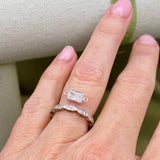 Luxe Baguette Rectangle Birthstone Connectors - Sterling Silver - B42S - Luxe Colors