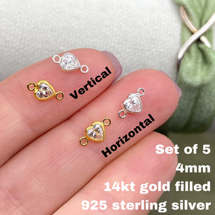 Heart Connectors 3mm & 4mm - 5 Pack - B38 B39