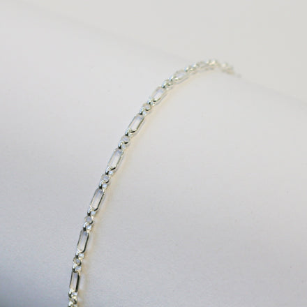 Beatrice Permanent Jewelry Chain, Rolo Design, Long and Short Links, Available in Sterling Silver