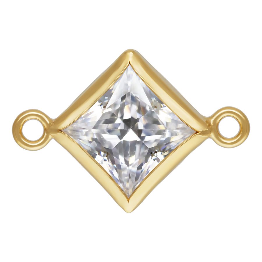Gold-Filled Diamond Bezel CZ Connectors for Permanent Jewelry