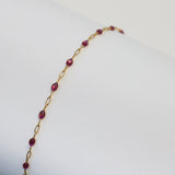 Silvia Permanent Jewelry Chain, White Enamel Design, Cable Links, Available in Gold Filled and Sterling Silver