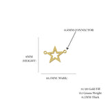 Tiny Silhouette Star Permanent Jewelry Connector - Gold Filled