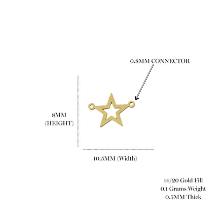 Tiny Silhouette Star Permanent Jewelry Connector - Gold Filled