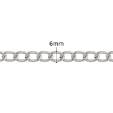 Elongated Twisted Curb Chain - 6MM | Sterling Silver