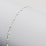 Silvia Permanent Jewelry Chain, White Enamel Design, Cable Links, Available in Gold Filled and Sterling Silver