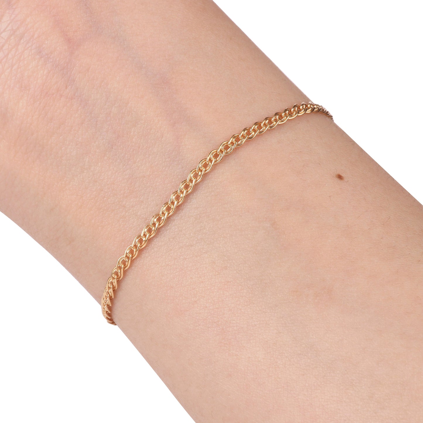 Double Link in Loop 2.5MM, 14/20 Gold Fill, Chain for Permanent Jewelry, "Double Helix"