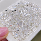 Luxe Baguette Rectangle Birthstone Connectors - Sterling Silver - B42S - Luxe Colors