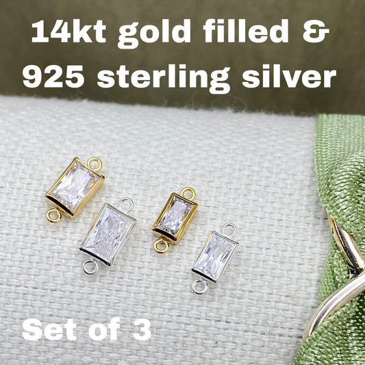 Rectangle Baguette Connectors 5mm & 6mm - 3 Pack - B42 B43