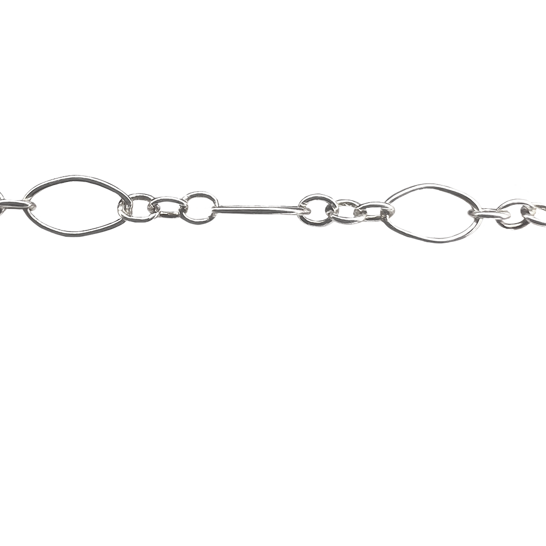 Aspen Permanent Jewelry Chain, Oval Design, Long and Small Links, Available in Gold Filled and Silver