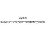 Diamond Cut Figarucci Chain - 3.2MM | Sterling Silver