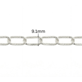 Diamond Cut Paper Clip Chain - 9.1MM | Sterling Silver