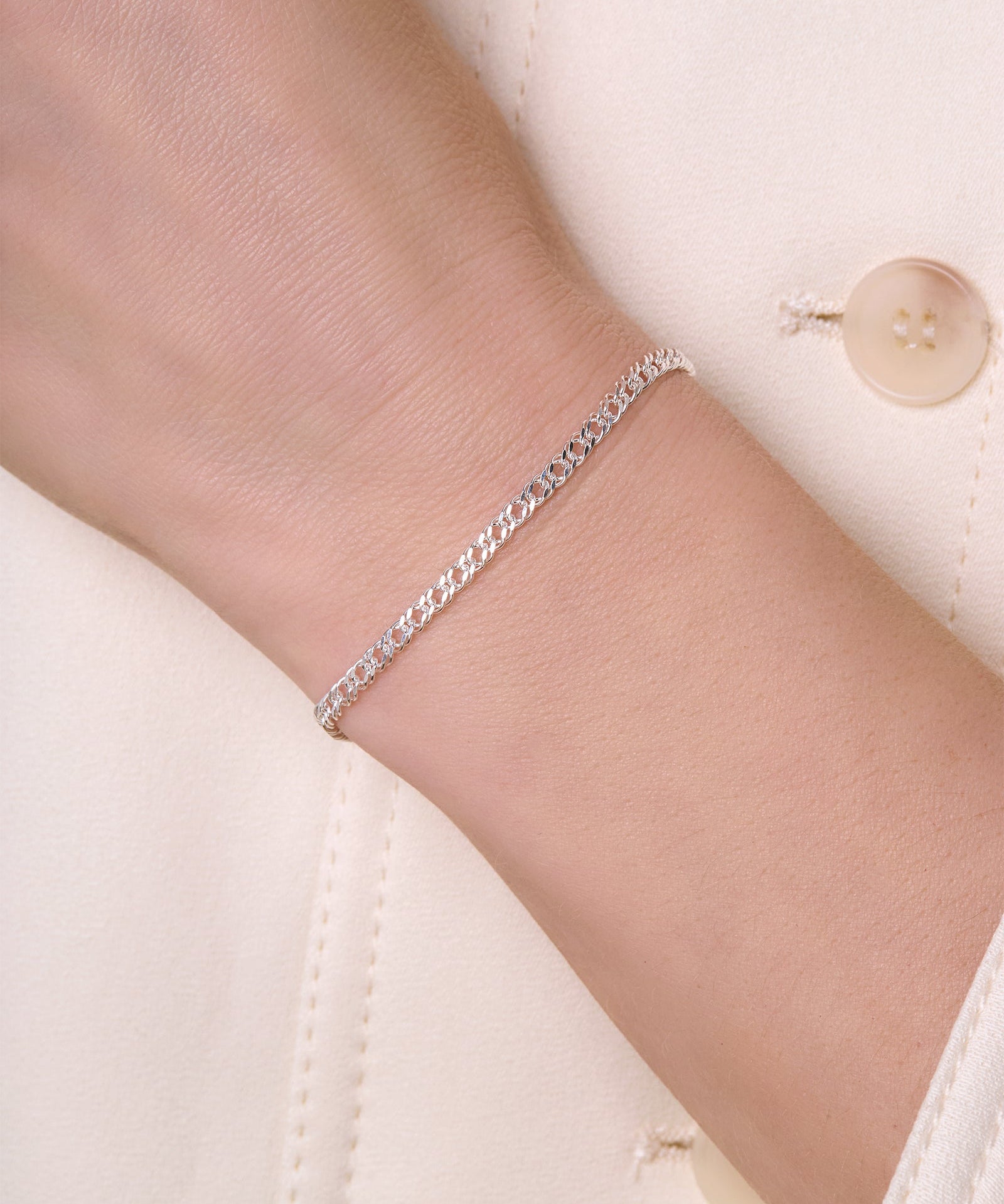 Diamond Cut Double Rhombus Chain - 3MM | Sterling Silver