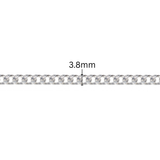 Pavé Diamond Cut Curb Chain - 3.8MM | Sterling Silver