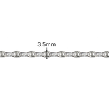Diamond Cut Flat Marina Chain - 3.5MM | Sterling Silver