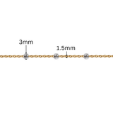 Satellite Chain - 1.5MM with 3MM Beads | Mixed Metal