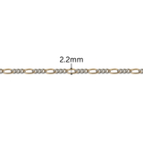 3+1 Figaro Chain - 2.2MM | Mixed Metal