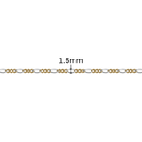 3+1 Figaro Chain - 1.5MM | Mixed Metal
