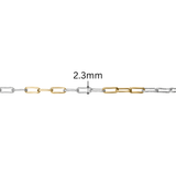 Paper Clip Chain - 2.3MM | Mixed Metal