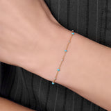 Enameled Satellite Chain - 1.1MM with 2MM Beads |  Mixed Metal