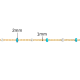 Enameled Satellite Chain - 1.1MM with 2MM Beads |  Mixed Metal
