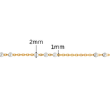 3+2 Satellite Chain - 1.1MM with 2MM Beads | Mixed Metal