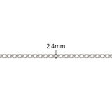 Diamond Cut Double Rhombus Chain - 2.4MM | Sterling Silver
