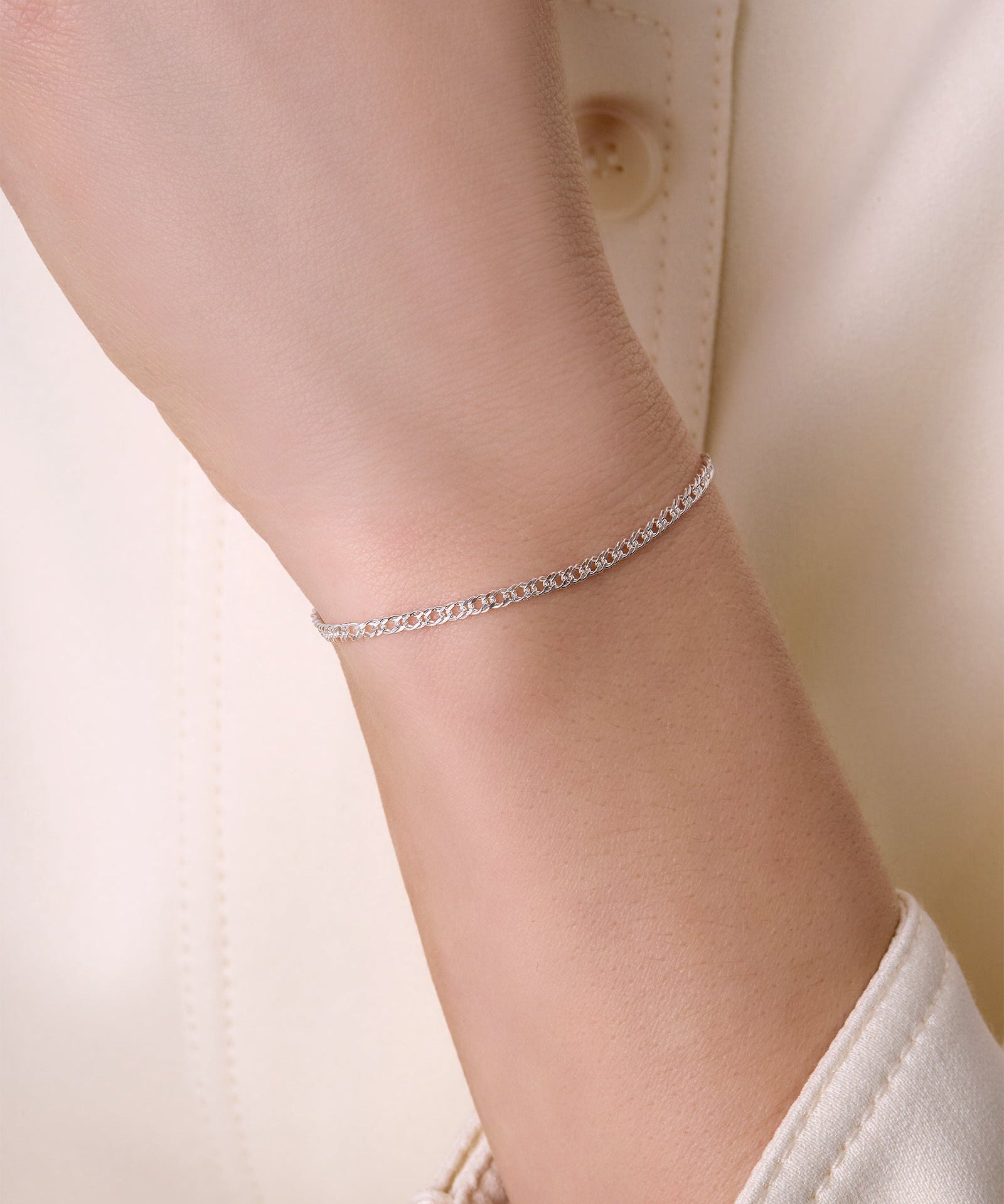 Diamond Cut Double Rhombus Chain - 2.4MM | Sterling Silver