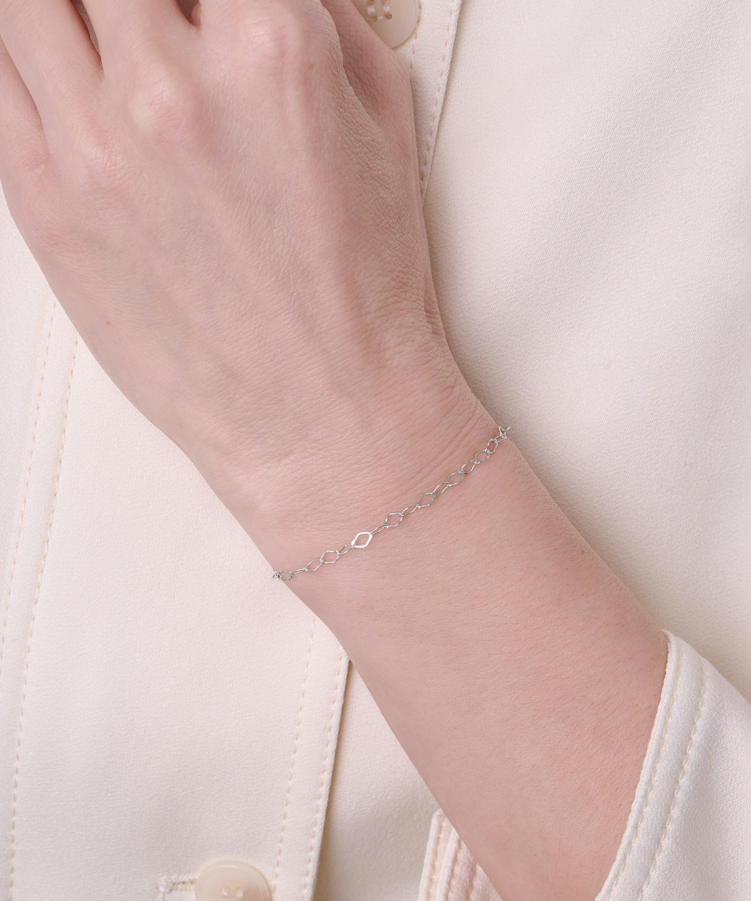 Hammered Rhombus Chain - 3.1MM | Sterling Silver