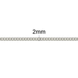 Diamond Cut Curb Chain - 2MM | Sterling Silver