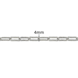 Diamond Cut Paper Clip Chain - 4MM | Sterling Silver