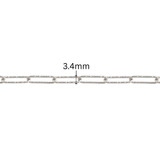 Diamond Cut Paper Clip Chain - 3.4MM | Sterling Silver