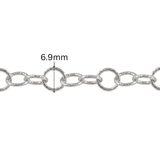 Diamond Cut Rolo Chain - 6.9MM | Sterling Silver