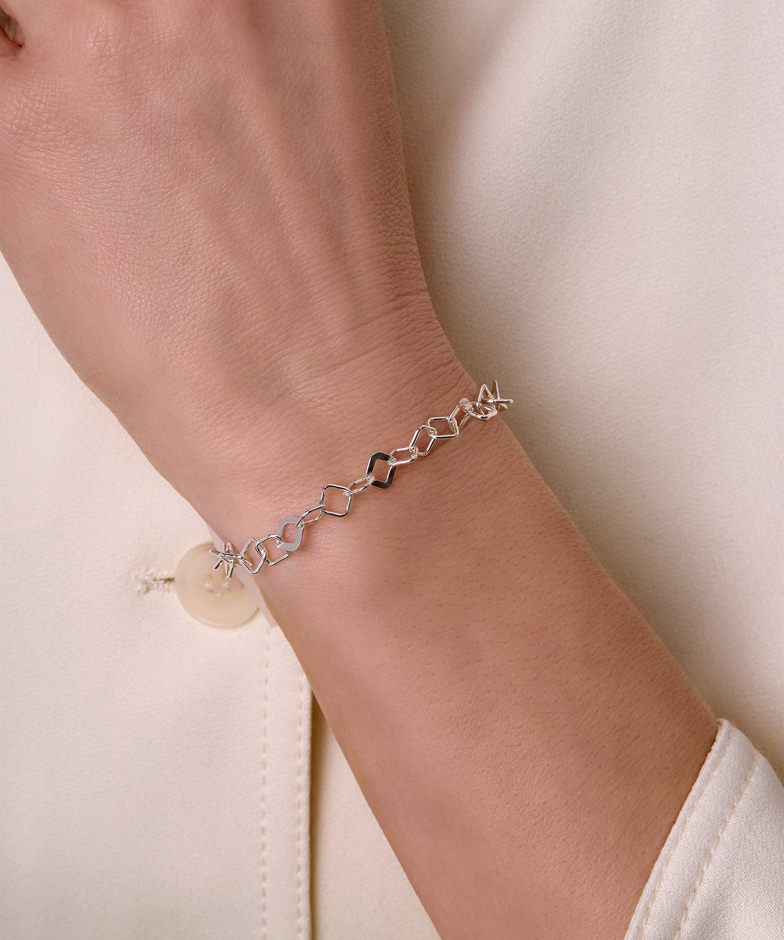 Round Wire Square Link Chain - 6.9MM | Sterling Silver