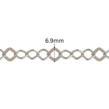 Round Wire Square Link Chain - 6.9MM | Sterling Silver