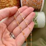 Peachy Orange Enamel Chain - Sunburst - E30