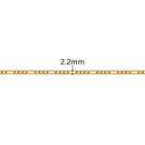 Flat Figaro Chain - 2.2MM | 14K Gold Filled