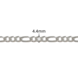 Ultra Flat Figaro Chain - 4.4MM | Sterling Silver