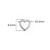 Open Heart Connector - 10.3MM x 8.1MM | Sterling Silver