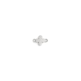 Diamond Cut Rounded Cross Connector - 9.1MM x 6MM | Sterling Silver